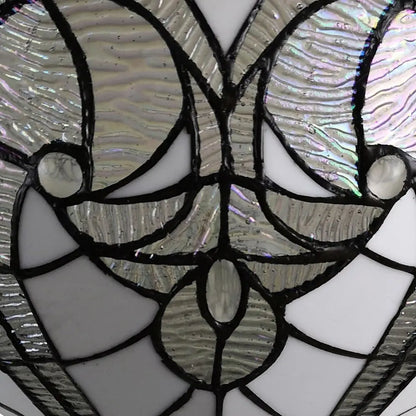 62" Brown Torchiere Floor Lamp With White Tiffany Style Glass Dome Shade HomeRoots