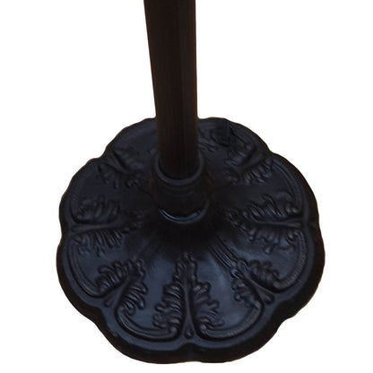 62" Brown Torchiere Floor Lamp With White Tiffany Style Glass Dome Shade HomeRoots