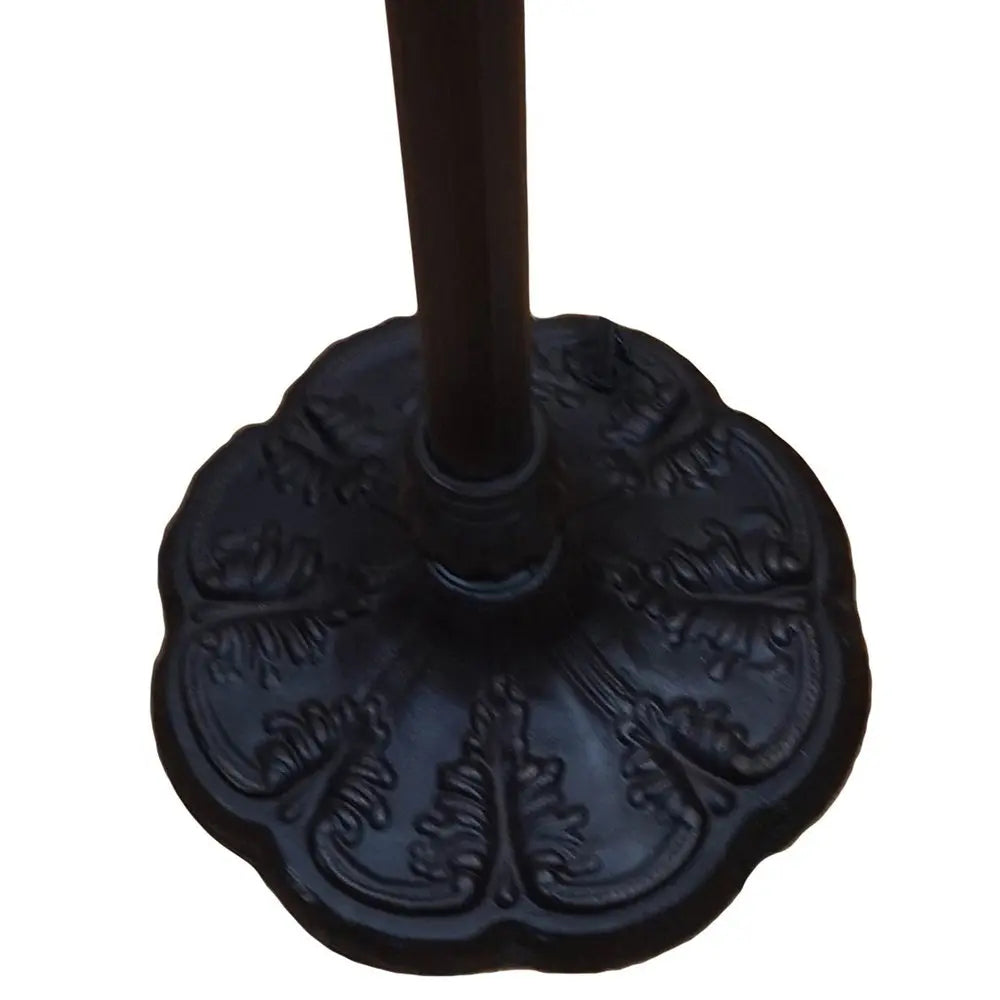 62" Brown Torchiere Floor Lamp With White Tiffany Style Glass Dome Shade HomeRoots