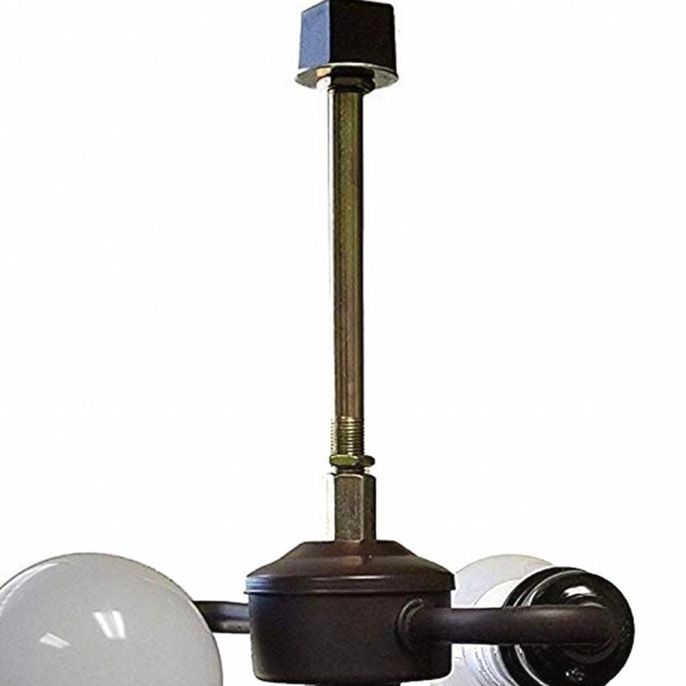 22" Dark Brown Metal Two Light Candlestick Table Lamp With Ivory Shade HomeRoots