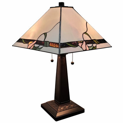 22" Dark Brown Metal Two Light Candlestick Table Lamp With Ivory Shade HomeRoots