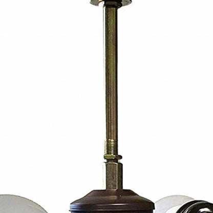 22" Dark Brown Metal Two Light Candlestick Table Lamp With Ivory Shade HomeRoots