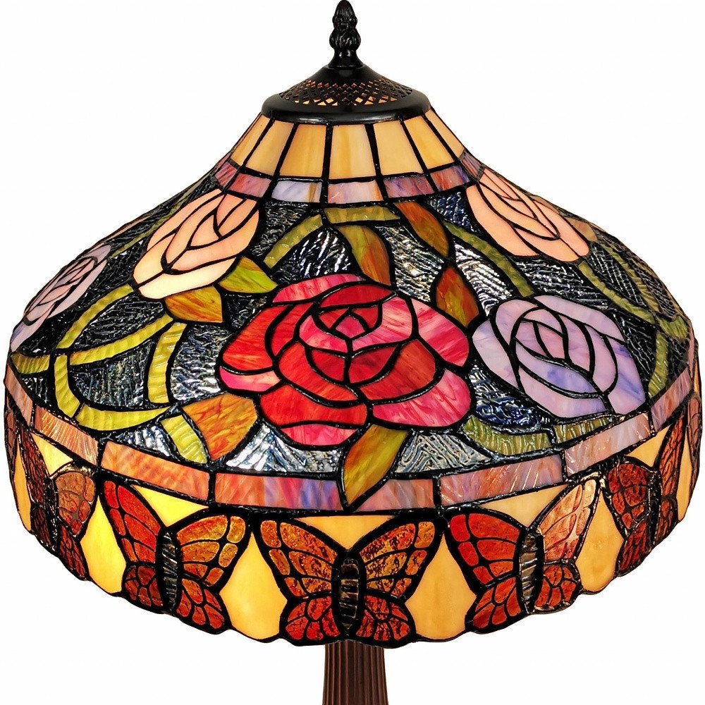 23" Dark Brown Metal Two Light Candlestick Table Lamp With Red and Black Shade — view 12