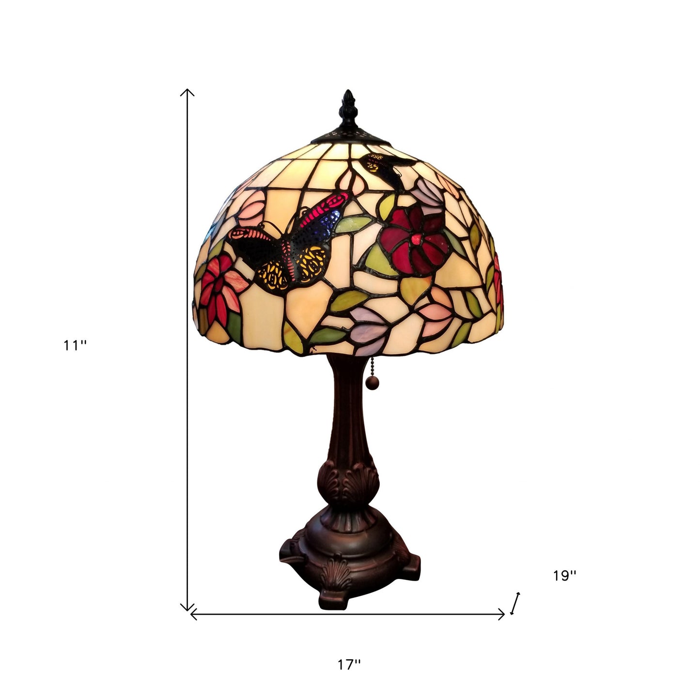 19" Tiffany Style Butterfly Table Lamp