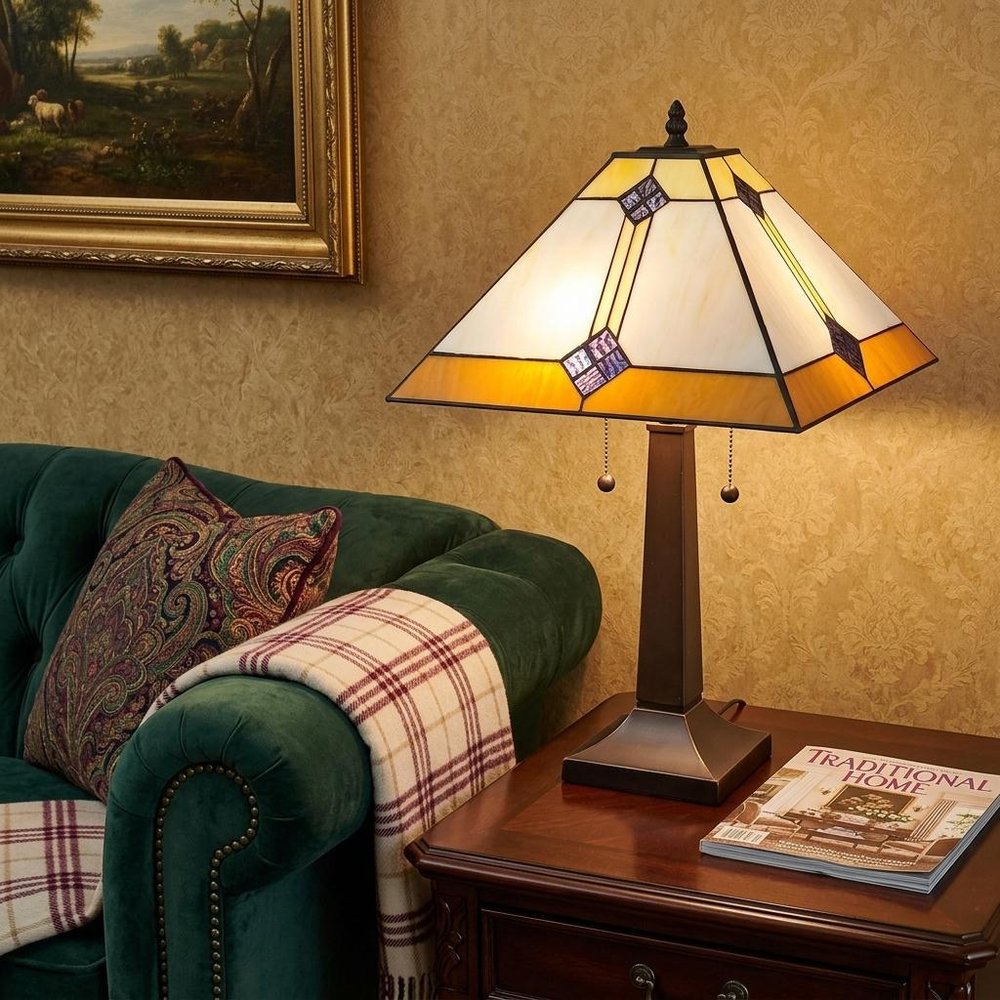 21" Dark Brown Metal Two Light Candlestick Table Lamp With Beige Shade HomeRoots
