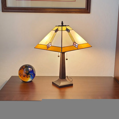 21" Dark Brown Metal Two Light Candlestick Table Lamp With Beige Shade HomeRoots
