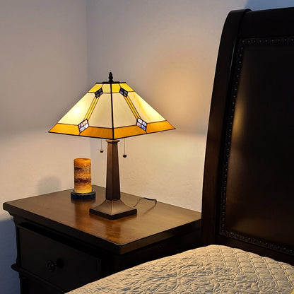 21" Dark Brown Metal Two Light Candlestick Table Lamp With Beige Shade HomeRoots