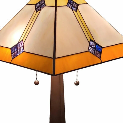 21" Dark Brown Metal Two Light Candlestick Table Lamp With Beige Shade HomeRoots