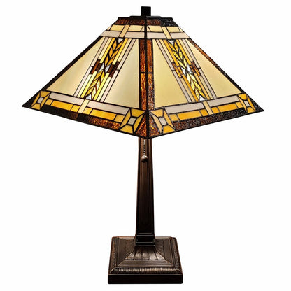 22" Dark Brown Metal Two Light Candlestick Table Lamp With Beige Shade HomeRoots