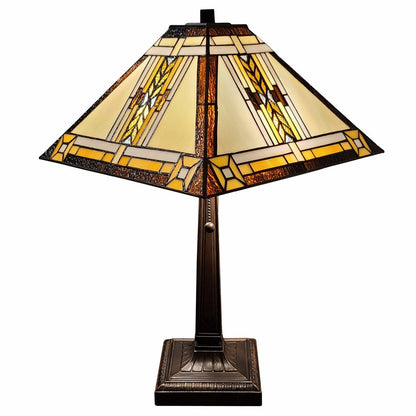 22" Dark Brown Metal Two Light Candlestick Table Lamp With Beige Shade HomeRoots