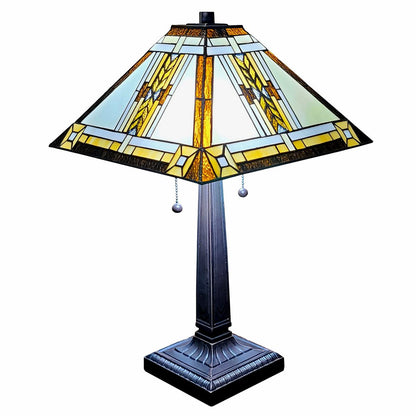 22" Dark Brown Metal Two Light Candlestick Table Lamp With Beige Shade HomeRoots
