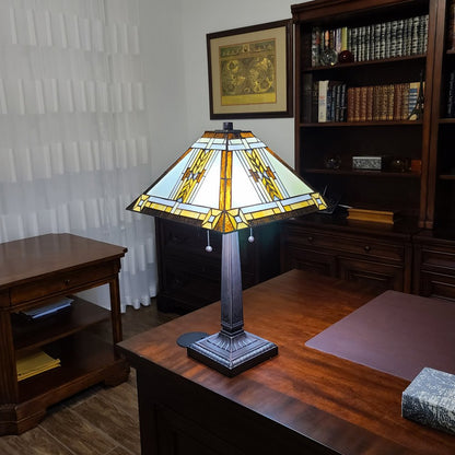 22" Dark Brown Metal Two Light Candlestick Table Lamp With Beige Shade HomeRoots