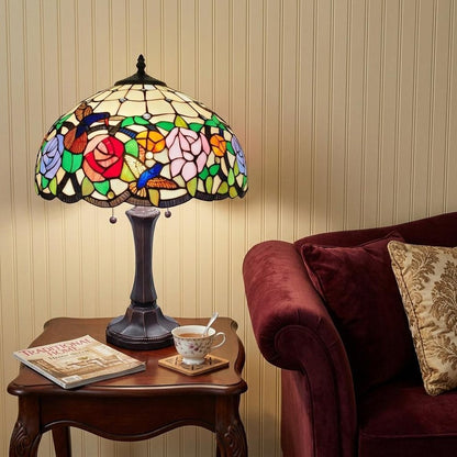 23" Dark Brown Metal Two Light Candlestick Table Lamp With Brown and Ivory Shade HomeRoots