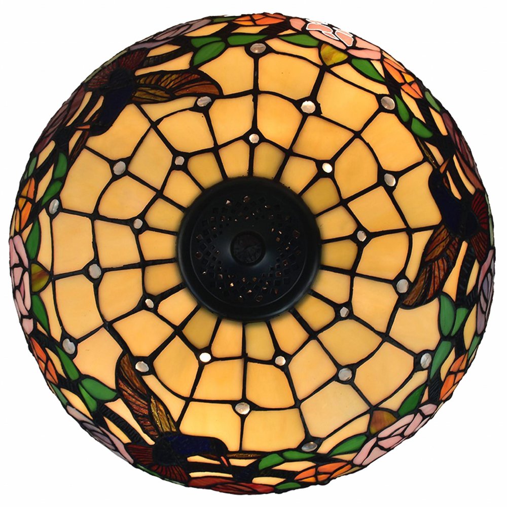 23" Dark Brown Metal Two Light Candlestick Table Lamp With Brown and Ivory Shade — view 2