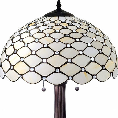 23" Dark Brown Metal Two Light Candlestick Table Lamp With White Shade HomeRoots