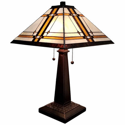 22" Dark Brown Metal Two Light Candlestick Table Lamp With Beige Shade HomeRoots