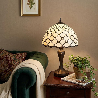19" Dark Brown Metal Candlestick Table Lamp With White Dome Shade HomeRoots