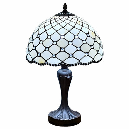 19" Dark Brown Metal Candlestick Table Lamp With White Dome Shade HomeRoots