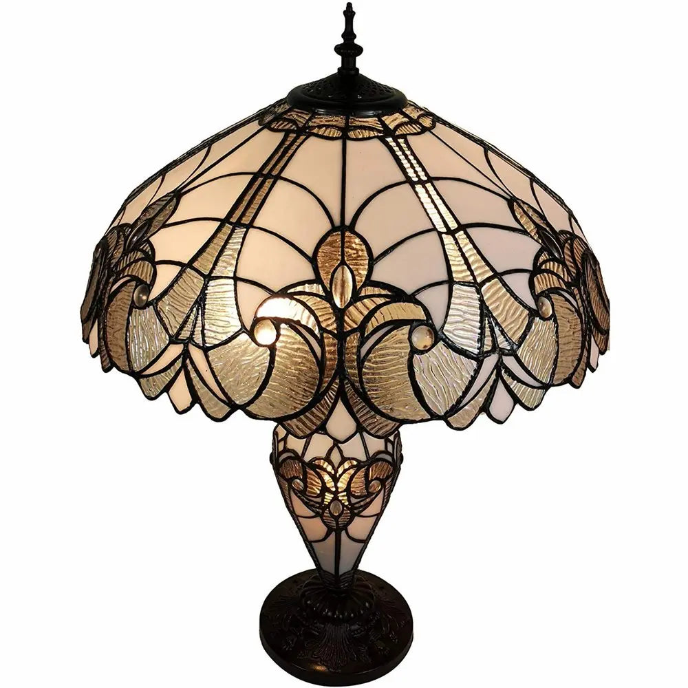 27" Dark Brown Metal Two Light Candlestick Table Lamp With Beige Shade HomeRoots