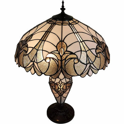 27" Dark Brown Metal Two Light Candlestick Table Lamp With Beige Shade HomeRoots