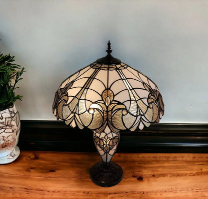 27" Dark Brown Metal Two Light Candlestick Table Lamp With Beige Shade HomeRoots