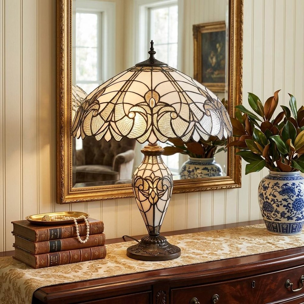 27" Dark Brown Metal Two Light Candlestick Table Lamp With Beige Shade HomeRoots