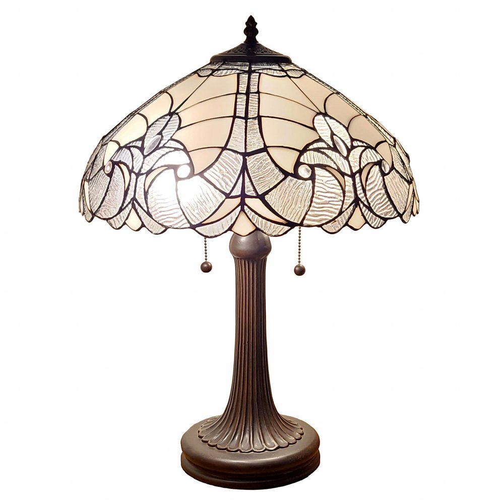 24" Dark Brown Metal Two Light Candlestick Table Lamp With Dark Brown Shade — view 1