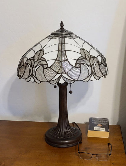 24" Dark Brown Metal Two Light Candlestick Table Lamp With Dark Brown Shade HomeRoots