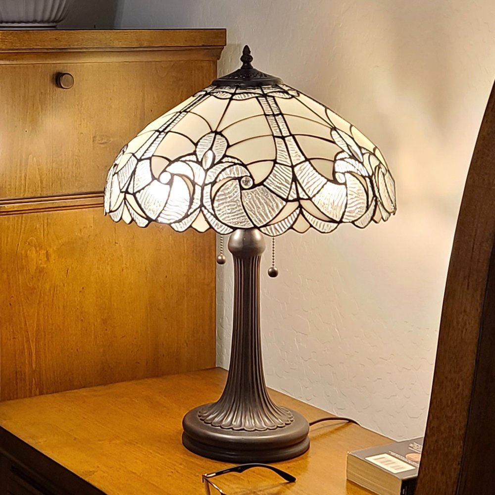 24" Dark Brown Metal Two Light Candlestick Table Lamp With Dark Brown Shade — view 3