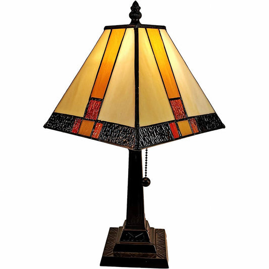 15" Dark Brown Metal Candlestick Table Lamp With Beige Empire Shade HomeRoots