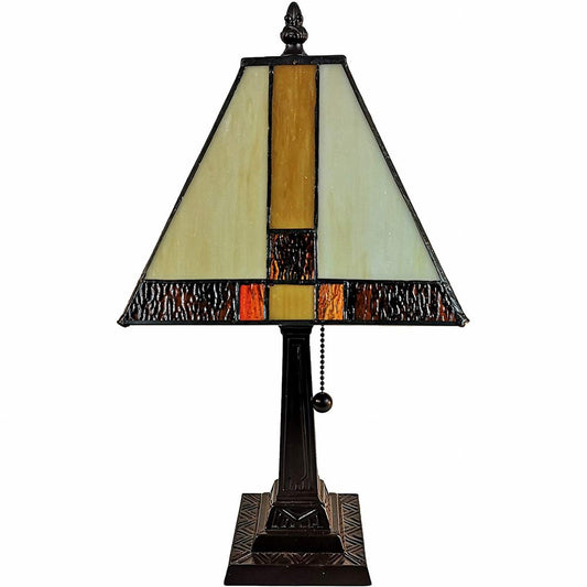 15" Dark Brown Metal Candlestick Table Lamp With Beige Empire Shade HomeRoots