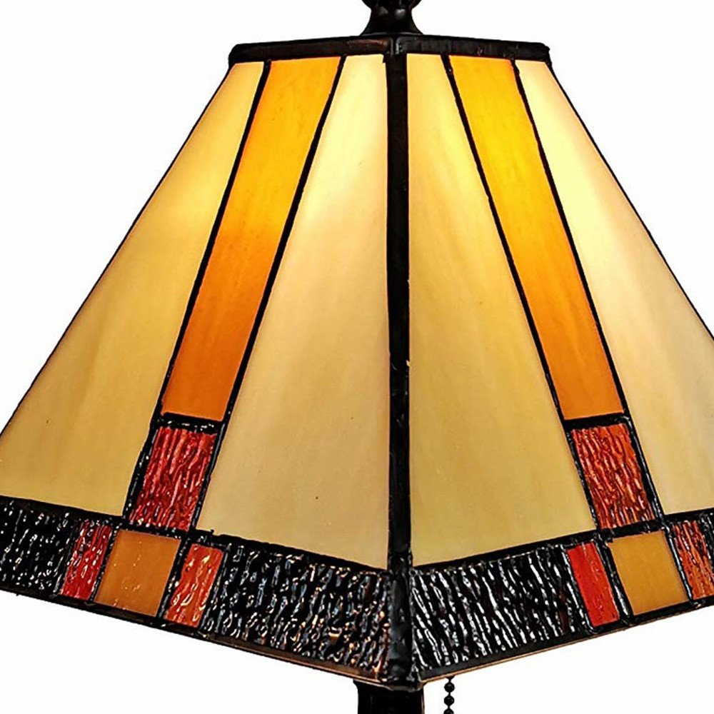 15" Dark Brown Metal Candlestick Table Lamp With Beige Empire Shade HomeRoots