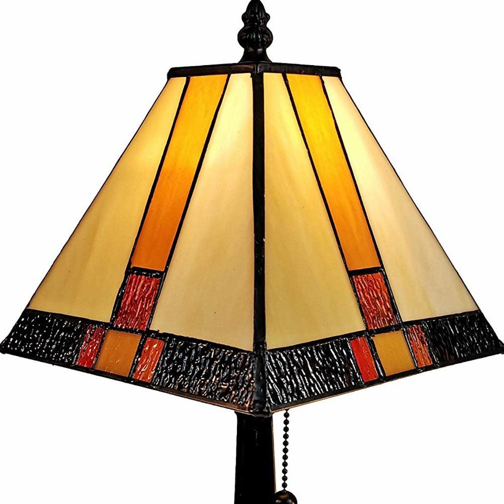 15" Dark Brown Metal Candlestick Table Lamp With Beige Empire Shade HomeRoots