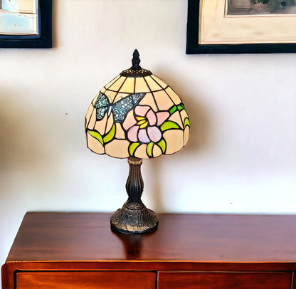 15" Dark Brown Metal Candlestick Table Lamp With Ivory Dome Shade HomeRoots