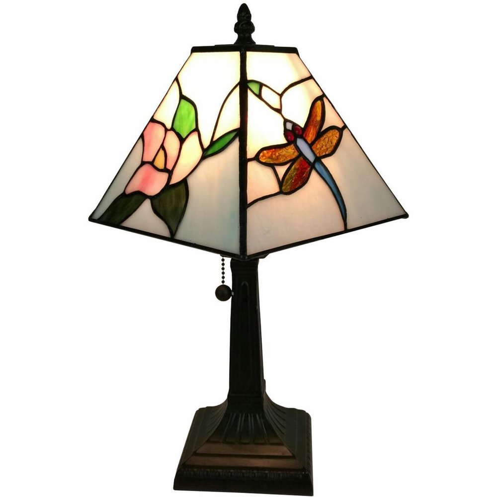 15" Dark Brown Metal Candlestick Table Lamp With White Empire Shade HomeRoots