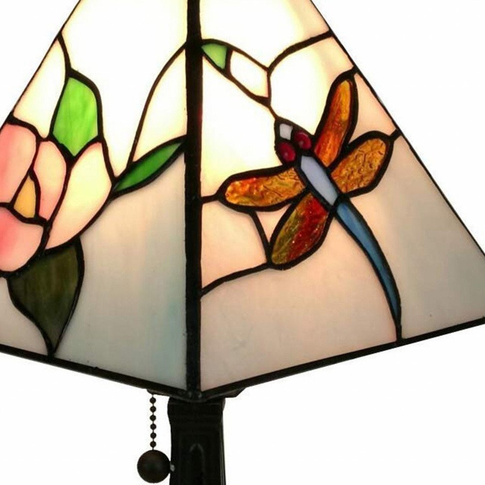 15" Dark Brown Metal Candlestick Table Lamp With White Empire Shade — view 6