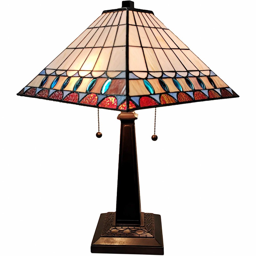 22" Dark Brown Metal Two Light Candlestick Table Lamp With Off White Empire Shade HomeRoots
