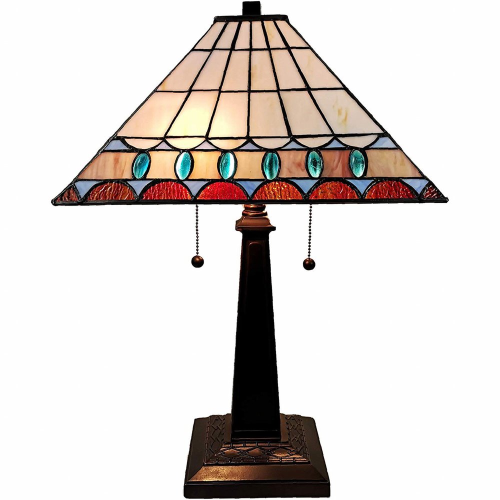 22" Dark Brown Metal Two Light Candlestick Table Lamp With Off White Empire Shade HomeRoots