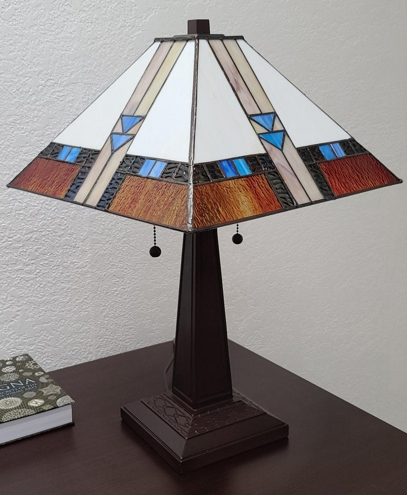 22" Dark Brown Metal Two Light Candlestick Table Lamp With Off White Empire Shade HomeRoots