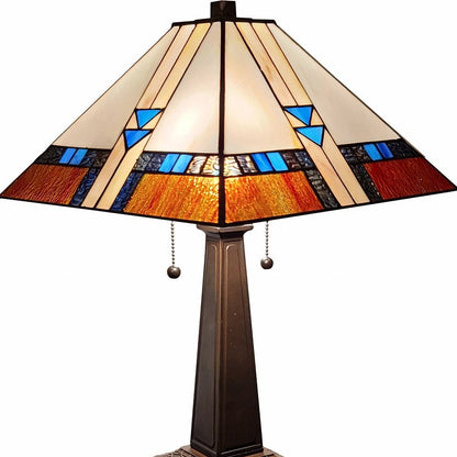 22" Dark Brown Metal Two Light Candlestick Table Lamp With Off White Empire Shade HomeRoots