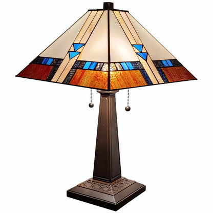 22" Dark Brown Metal Two Light Candlestick Table Lamp With Off White Empire Shade HomeRoots