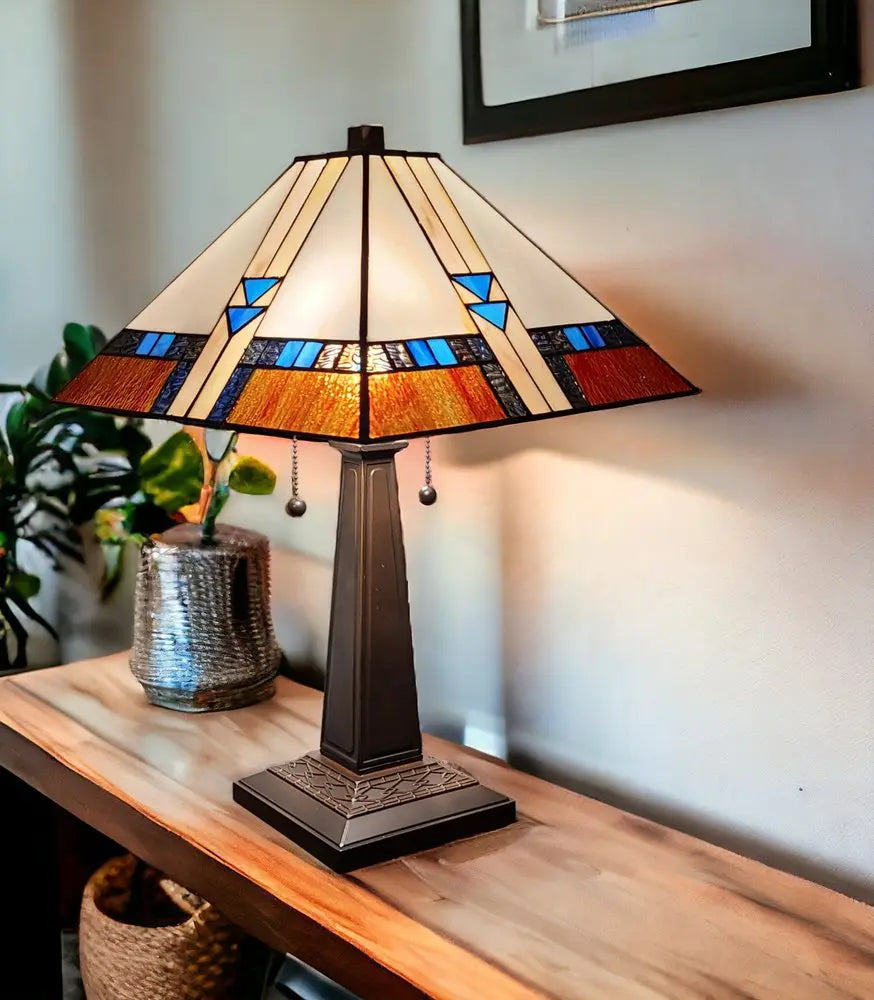 22" Dark Brown Metal Two Light Candlestick Table Lamp With Off White Empire Shade HomeRoots