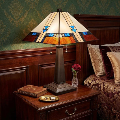 22" Dark Brown Metal Two Light Candlestick Table Lamp With Off White Empire Shade HomeRoots