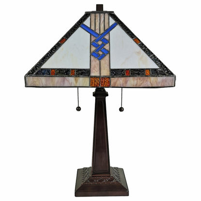 22" Dark Brown Metal Two Light Candlestick Table Lamp With Off White Empire Shade HomeRoots