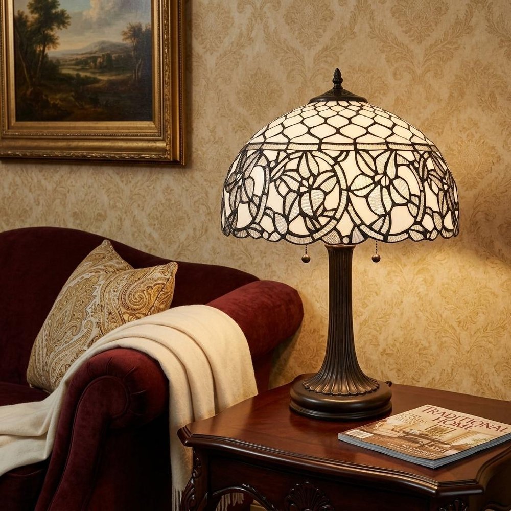 23" Dark Brown Metal Two Light Candlestick Table Lamp With White Shade HomeRoots
