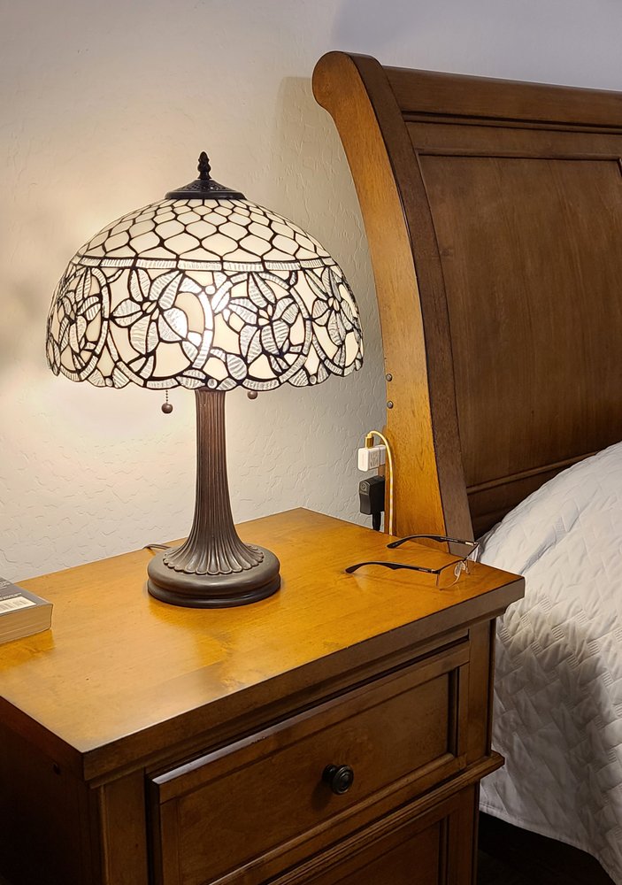 23" Dark Brown Metal Two Light Candlestick Table Lamp With White Shade HomeRoots