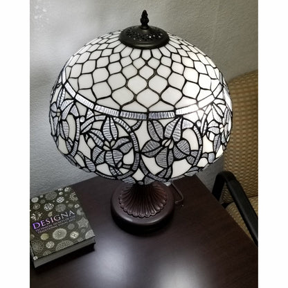 23" Dark Brown Metal Two Light Candlestick Table Lamp With White Shade HomeRoots