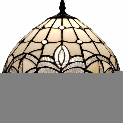 19" Dark Brown Metal Candlestick Table Lamp With White Dome Shade HomeRoots