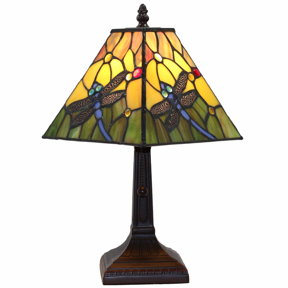 15" Dark Brown Metal Candlestick Table Lamp With Green Empire Shade HomeRoots