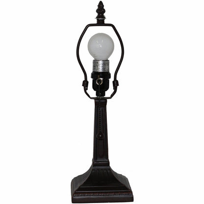 15" Dark Brown Metal Candlestick Table Lamp With Green Empire Shade HomeRoots